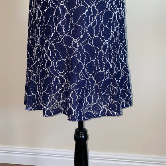 Karl Lagerfeld Paris Navy Embroidered Mini Dress 8 - Picture 4 of 9